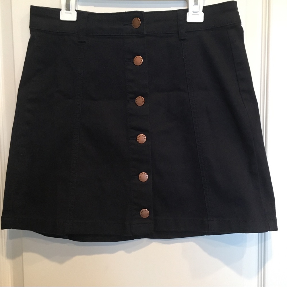Forever 21 Navy Button Up Denim Mini Skirt